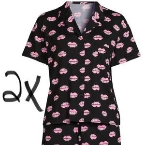Walmart 2x Vampire Fangs Pajama Set Halloween